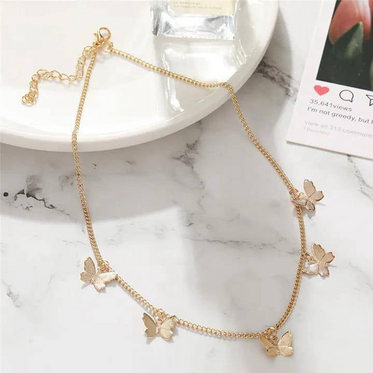 Golden Butterfly Chain Necklace