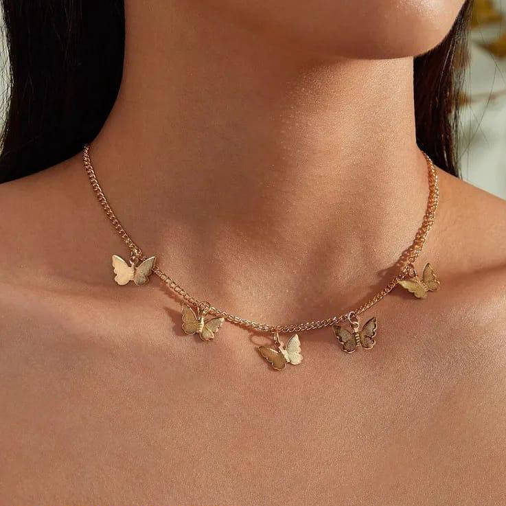 Golden Butterfly Chain Necklace