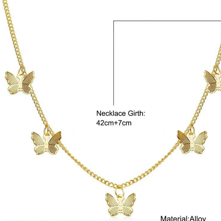 Golden Butterfly Chain Necklace