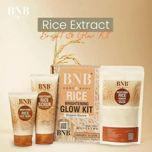 Skin Brightening Rice Facial Kit - Whitening and Exfoliating Set - 1 Pc