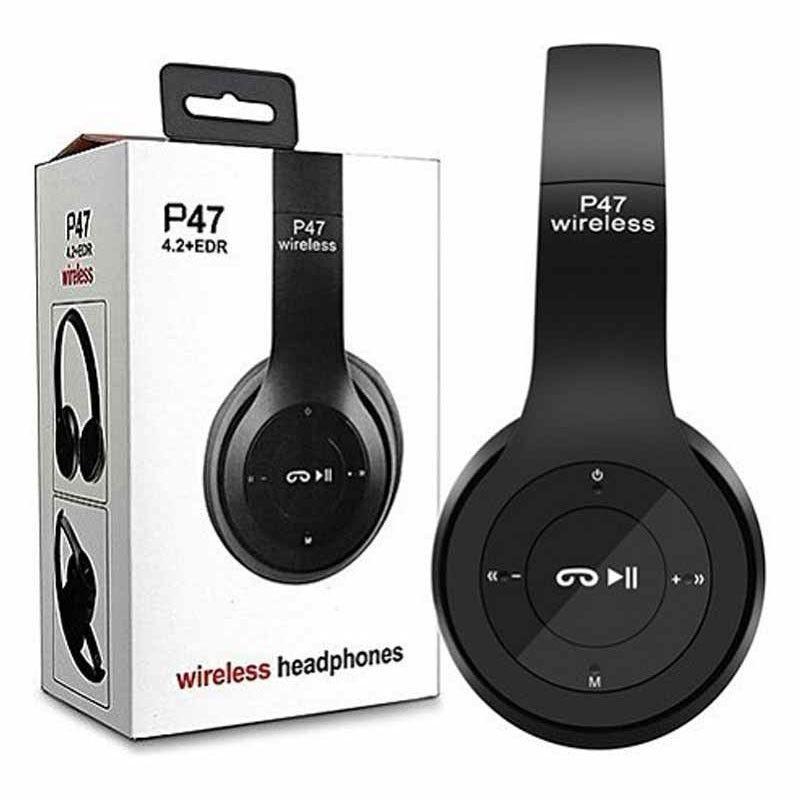 P47 Headphone - Premium Quality Wireless Stereo Headphones, Black