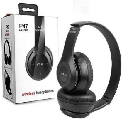 P47 Headphone - Premium Quality Wireless Stereo Headphones, Black